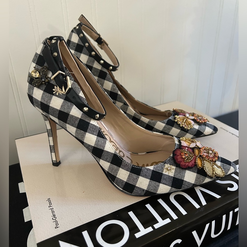 Sam Edelman hermione 3 Black and White Checkered Heels - Picture 12 of 16